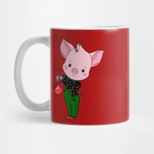 hipster christmas pig Mug